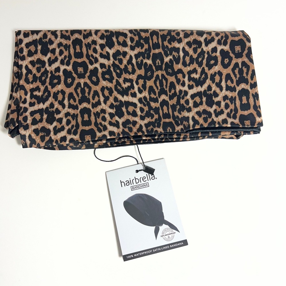 Hairbrella Bandana Waterproof‎ Satin Lined Animal Print NEW Style BANBL01